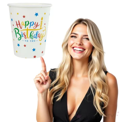 kubeczki papierowe happy birthday czakos 180 ml 6 szt