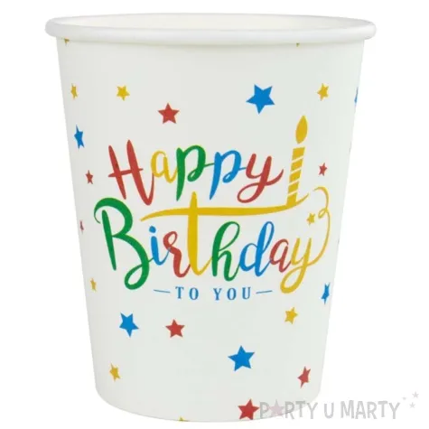 kubeczki papierowe happy birthday czakos 180 ml 6 szt