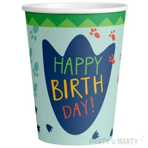kubeczki papierowe happy birthday dinozaur amscan 250 ml 8 szt