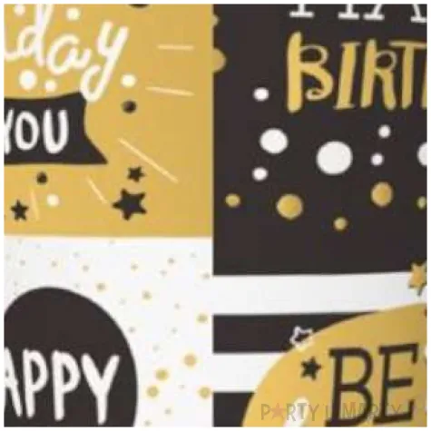 kubeczki papierowe happy birthday golden mix maki 250 ml 8 szt