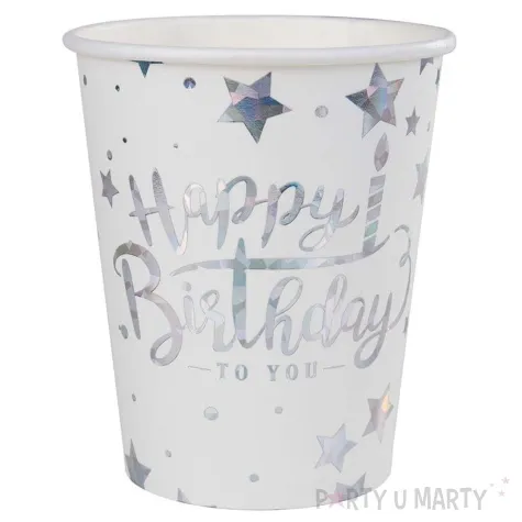 kubeczki papierowe happy birthday holo czakos 180 ml 6 szt