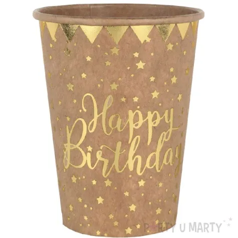 kubeczki papierowe happy birthday kraft santex 270 ml 10 szt