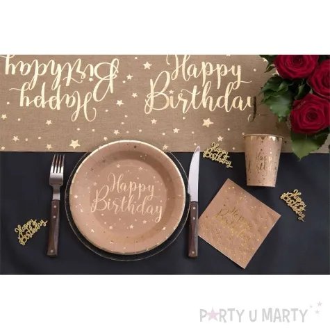 kubeczki papierowe happy birthday kraft santex 270 ml 10 szt