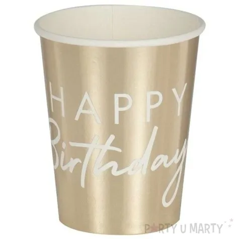 kubeczki papierowe happy birthday mix it up zlote godan 260 ml 8 szt