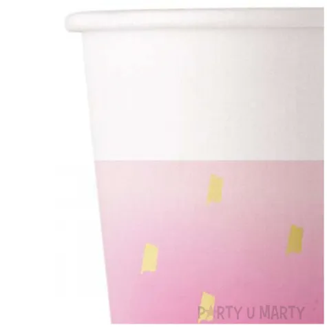 kubeczki papierowe happy birthday rozowo bialy procos 200 ml 8 szt