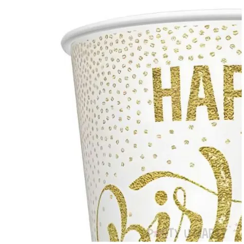 kubeczki papierowe happy birthday to you bialy maki 250 ml 8 szt