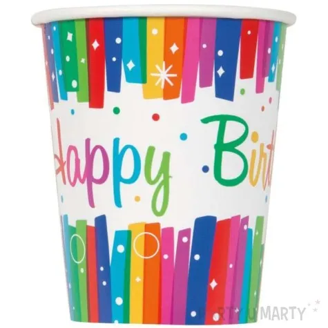 kubeczki papierowe happy birthday unique 200 ml 8 szt