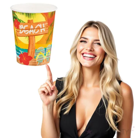 kubeczki papierowe hawajska plaza boland 250 ml 6 szt