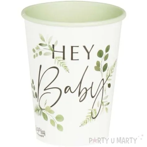 kubeczki papierowe hey baby bialo zielone ginger ray 250 ml 8 szt