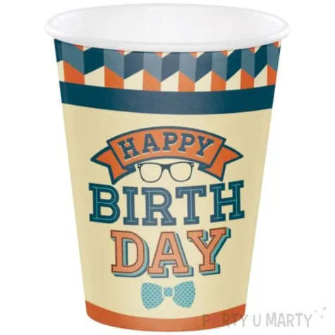 kubeczki papierowe hipster birthday creativeconverting 8 szt