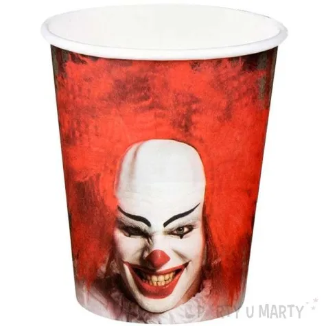 kubeczki papierowe horror clown boland 250 ml 6 szt