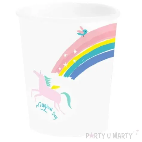 kubeczki papierowe jednorozce i tecza partypal 6 szt 230 ml