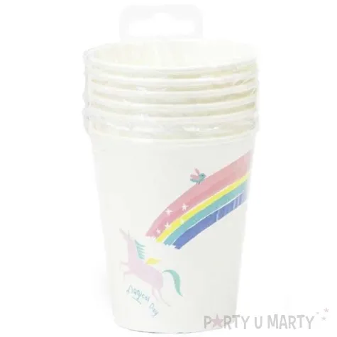 kubeczki papierowe jednorozce i tecza partypal 6 szt 230 ml
