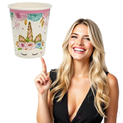 kubeczki papierowe jednorozec jix 6 szt