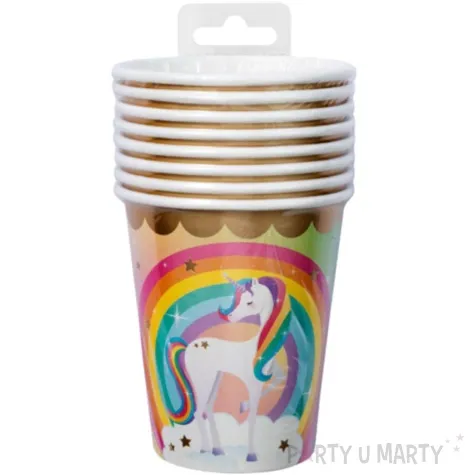 kubeczki papierowe jednorozec unicorn pd party 250 ml 8 szt