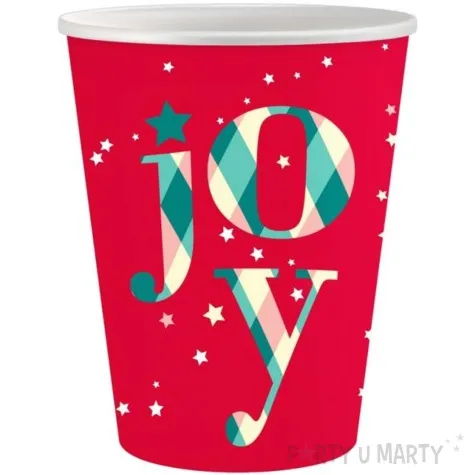 kubeczki papierowe joy swiateczne czerwony godan 250 ml 6 szt