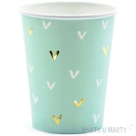 kubeczki papierowe kaktus mietowe partydeco 220 ml 6 szt