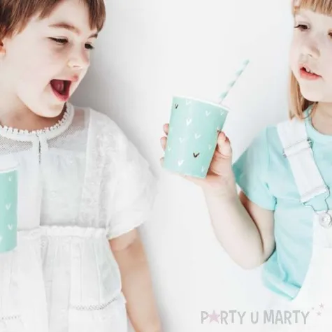 kubeczki papierowe kaktus mietowe partydeco 220 ml 6 szt