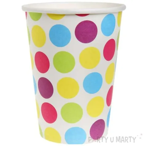 kubeczki papierowe kolorowe kropki santex 250 ml 10 szt