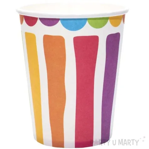 kubeczki papierowe kolorowe paski mix kraszek 260 ml 6 szt