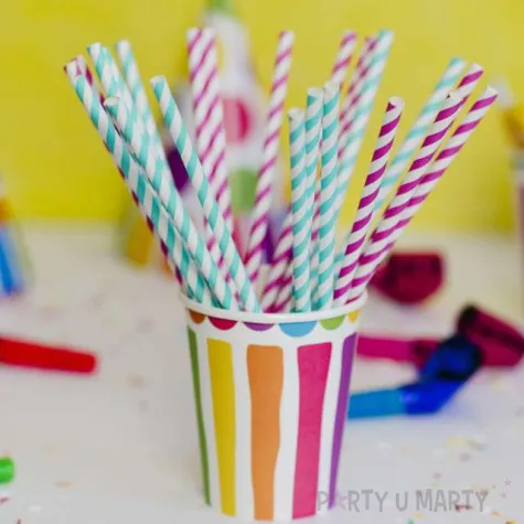 kubeczki papierowe kolorowe paski mix kraszek 260 ml 6 szt