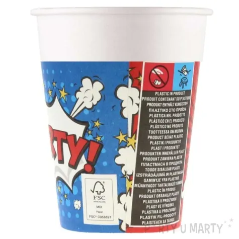 kubeczki papierowe komiks boom party procos 200 ml 8 szt
