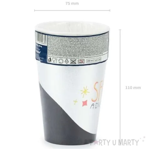 kubeczki papierowe kosmos partydeco 200 ml 6 szt