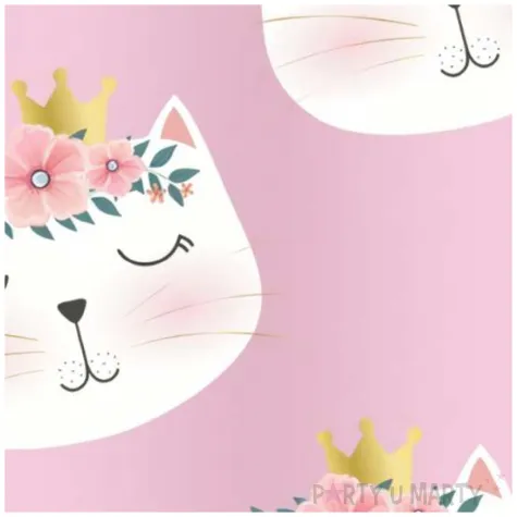 kubeczki papierowe kotek z wiankiem i korona godan 250 ml 6 szt