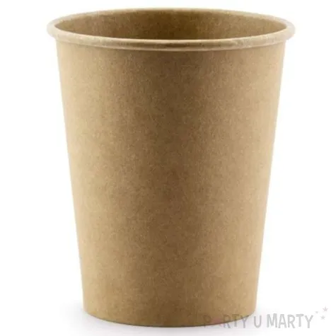 kubeczki papierowe kraft brazowe partydeco 220 ml 6 szt
