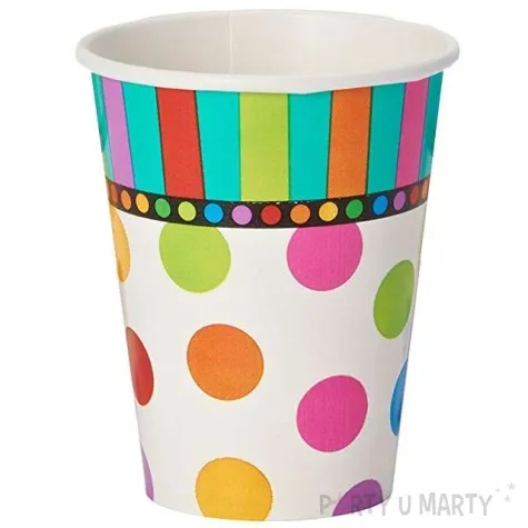 kubeczki papierowe kropeczki amscan 266 ml 8 szt