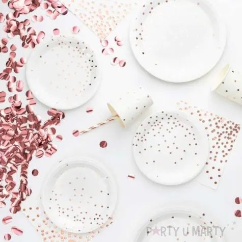 kubeczki papierowe kropki rozowe zloto biale partypal 230 ml 6 szt