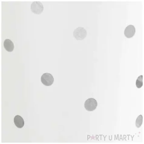 kubeczki papierowe kropki srebrne biale partypal 220 ml 6 szt