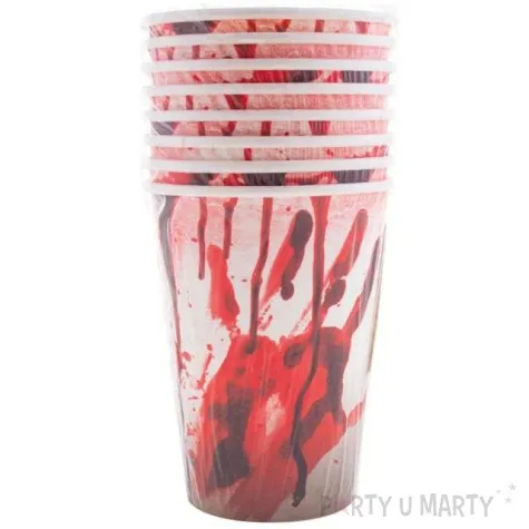 kubeczki papierowe krwawe slady funnyfashion 250 ml 8 szt