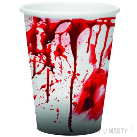 kubeczki papierowe krwawe slady funnyfashion 250 ml 8 szt