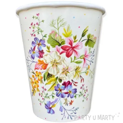 kubeczki papierowe kwiaty delicate flowers with dots maki 250 ml 8 szt