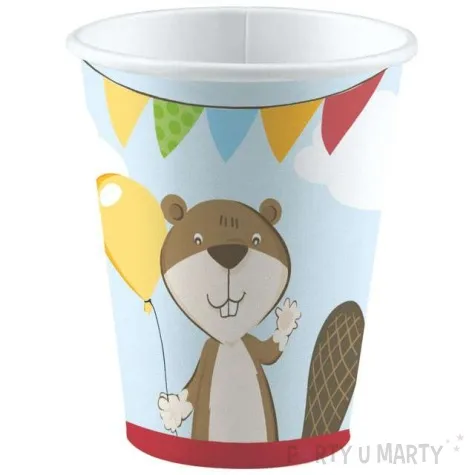 kubeczki papierowe lis i bobr mix amscan 250 ml 8 szt