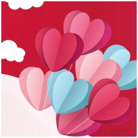 kubeczki papierowe love is in the air czerwony godan 250 ml 6 szt