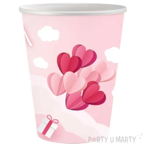 kubeczki papierowe love is in the air rozowy godan 250 ml 6 szt