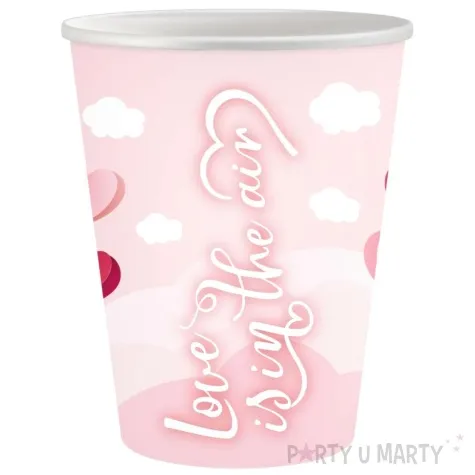 kubeczki papierowe love is in the air rozowy godan 250 ml 6 szt