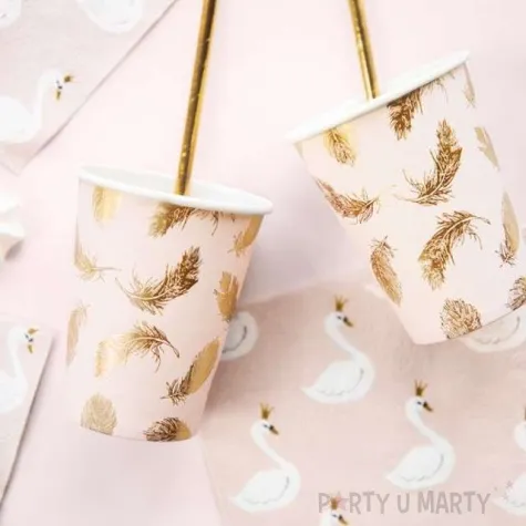 kubeczki papierowe lovely swan partydeco 220 ml 6 szt