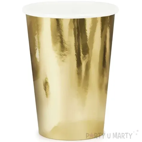 kubeczki papierowe metalic zloty partydeco 220 ml 6 szt
