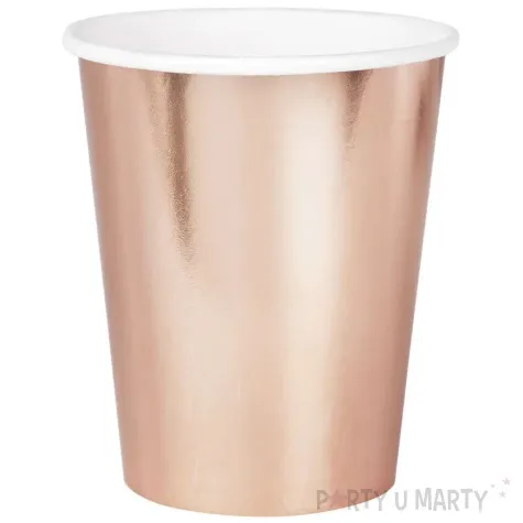 kubeczki papierowe metaliczne rozowe zloto partypal 220 ml 6 szt