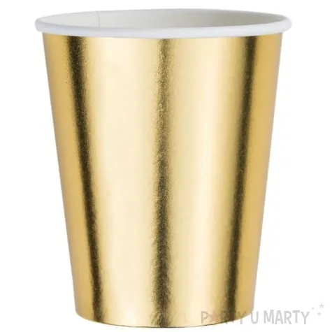 kubeczki papierowe metaliczne zlote czakos 180 ml 8 szt
