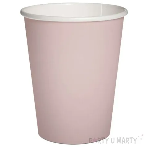 kubeczki papierowe monocolor rozowy jasny paw 250 ml 10 szt