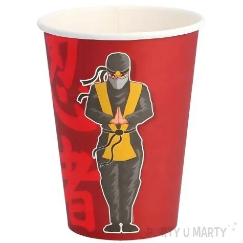 kubeczki papierowe ninja czerwony boland 250 ml 8 szt