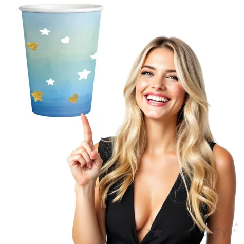 kubeczki papierowe oh baby boy niebieskie amscan 250 ml 8 szt