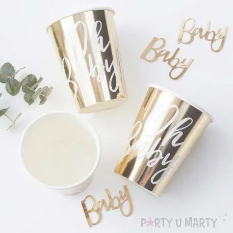 kubeczki papierowe oh baby godan zlote 8 szt