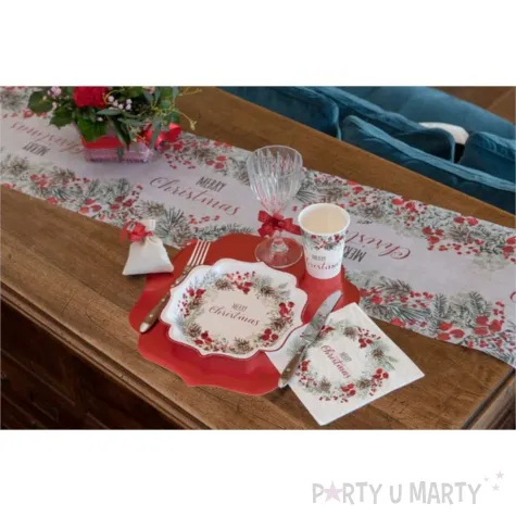 kubeczki papierowe ostrokrzew czerwone owoce santex 21 cm 10 szt