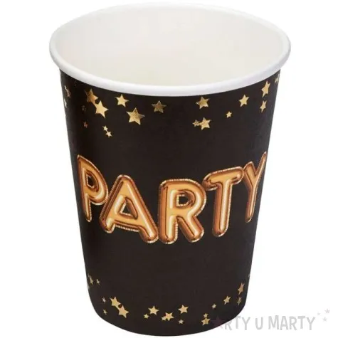 kubeczki papierowe party glitz glamour czarno zlote neviti 270 ml 8 szt
