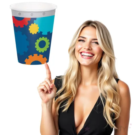 kubeczki papierowe party robots godan 270 ml 8 szt